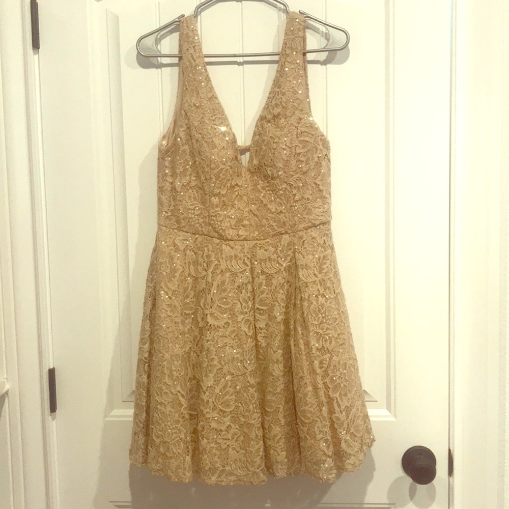 Gold cocktail dress